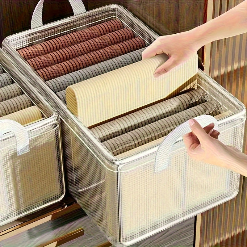 صناديق تخزين شفافة قابلة للطي لتنظيم الملابس والأغراض